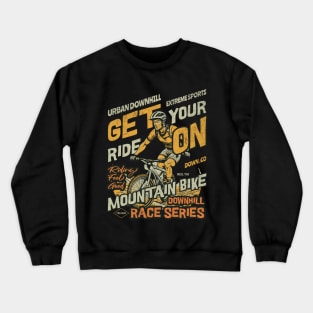 Mountain Biker Retro Fun Biking Race Crewneck Sweatshirt